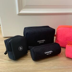 CHANEL Black Beauty Pouch Trio
